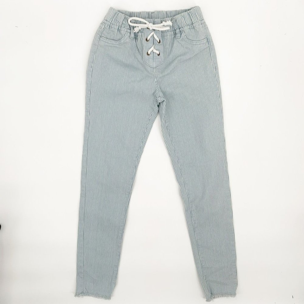 Dex Clothing Girls Summer Pinstripe Pull On Denim Size M